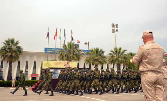Victory Day parade rehearsal at Hmeimim air field in Syria