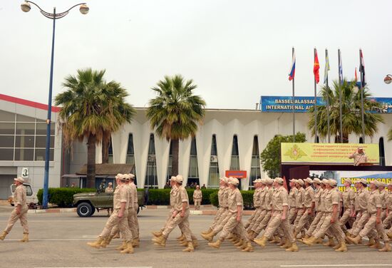 Victory Day parade rehearsal at Hmeimim air field in Syria