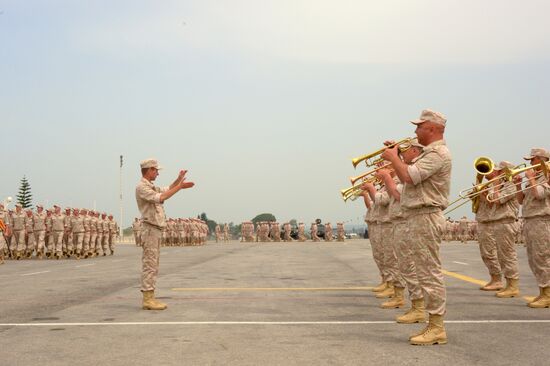 Victory Day parade rehearsal at Hmeimim air field in Syria