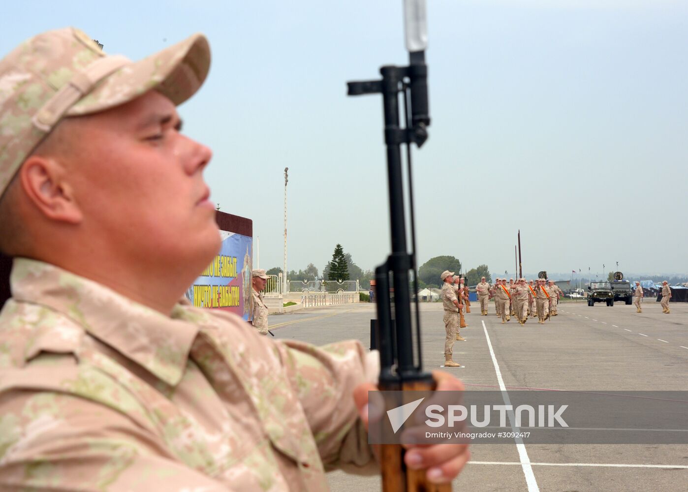 Victory Day parade rehearsal at Hmeimim air field in Syria
