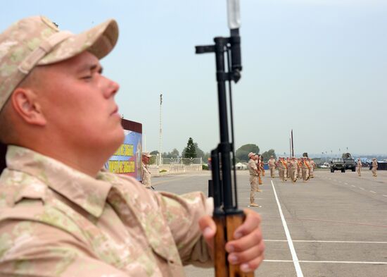 Victory Day parade rehearsal at Hmeimim air field in Syria