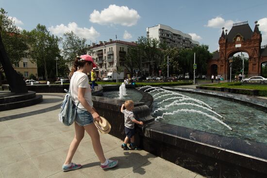 Fountains open in Krasnodar