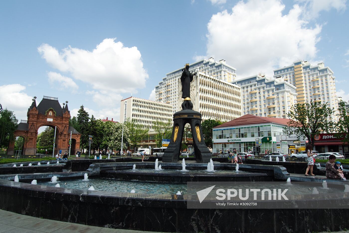 Fountains open in Krasnodar