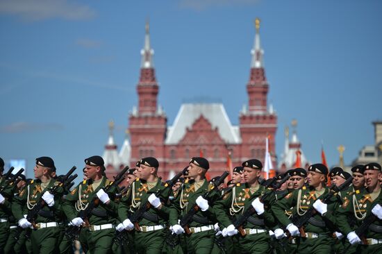 Dress rehearsal of military parade marking 72nd anniversary of Victory in Great Patriotic War