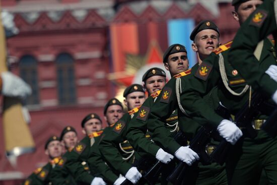 Dress rehearsal of military parade marking 72nd anniversary of Victory in Great Patriotic War