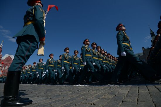 Dress rehearsal of military parade marking 72nd anniversary of Victory in Great Patriotic War