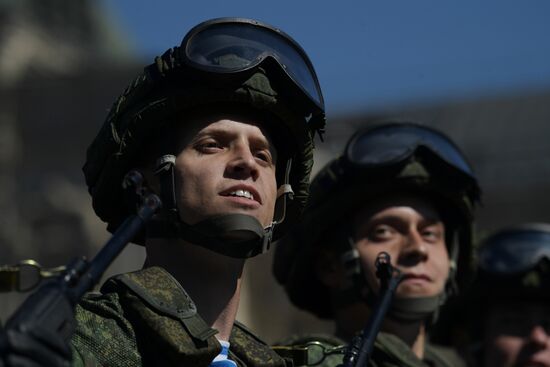Dress rehearsal of military parade marking 72nd anniversary of Victory in Great Patriotic War