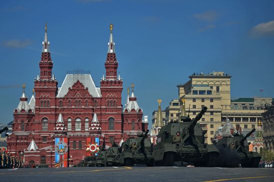 Final rehearsal of military parade marking 72nd anniversary of victory in Great Patriotic War