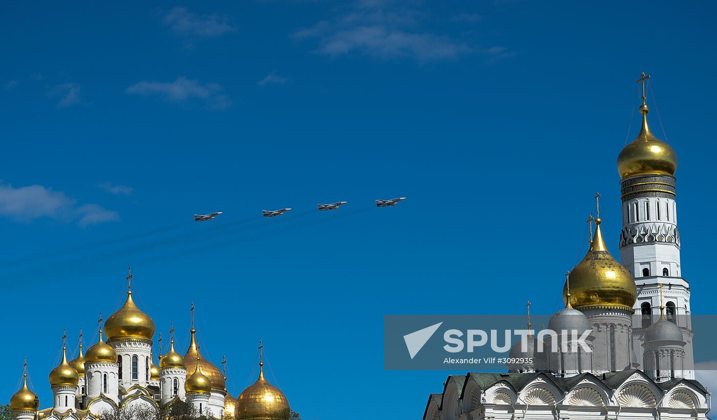 Dress rehearsal of military parade marking 72nd anniversary of Victory in Great Patriotic War