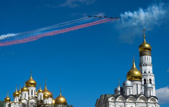 Dress rehearsal of military parade marking 72nd anniversary of Victory in Great Patriotic War