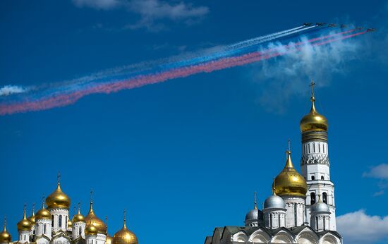 Dress rehearsal of military parade marking 72nd anniversary of Victory in Great Patriotic War