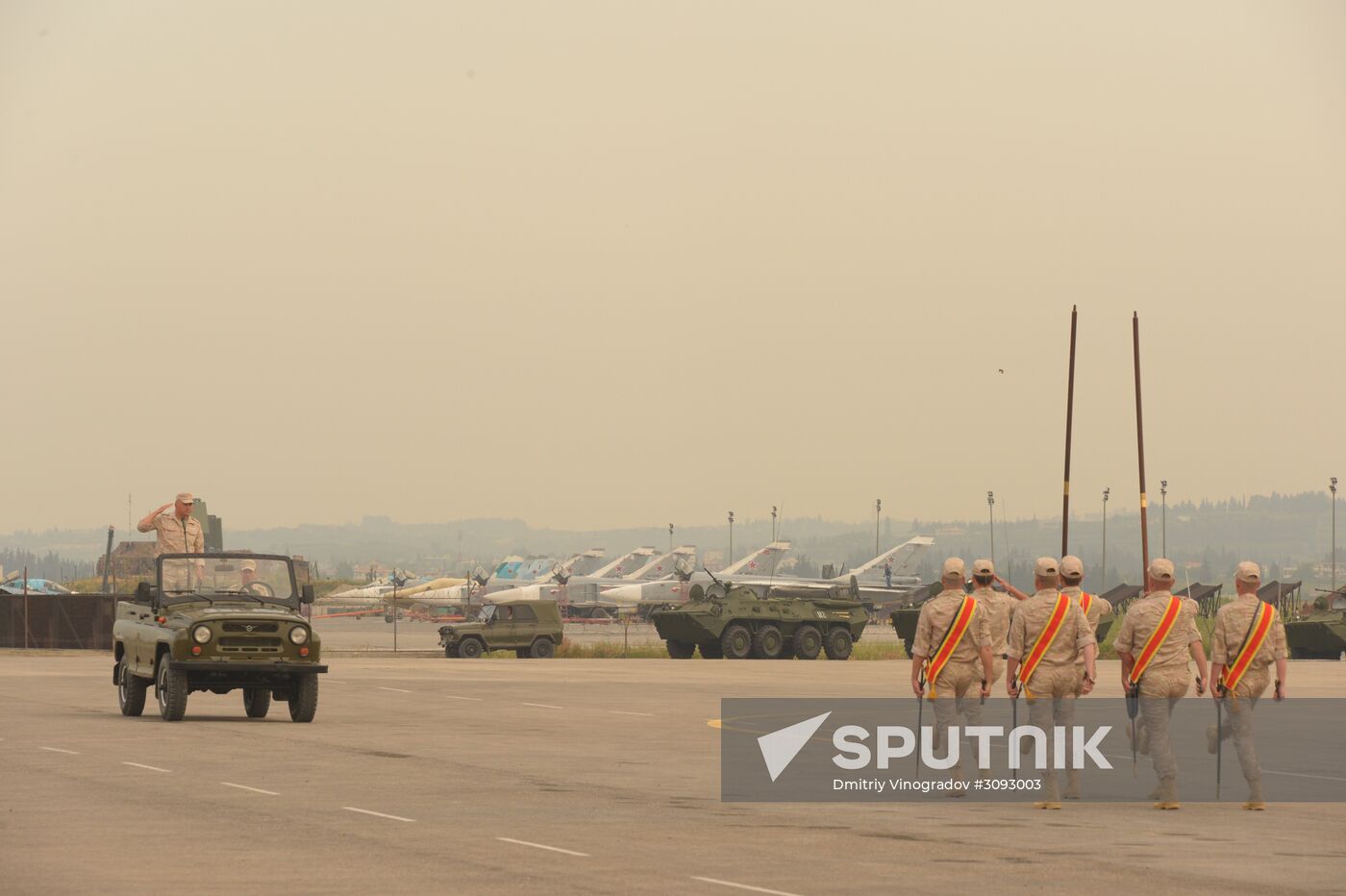 Victory Day parade rehearsal at Hmeimim air field in Syria