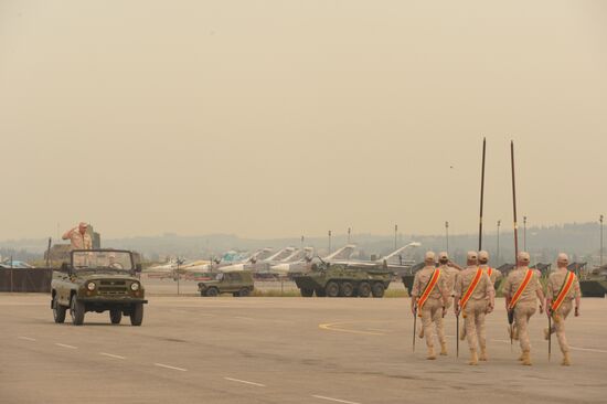 Victory Day parade rehearsal at Hmeimim air field in Syria