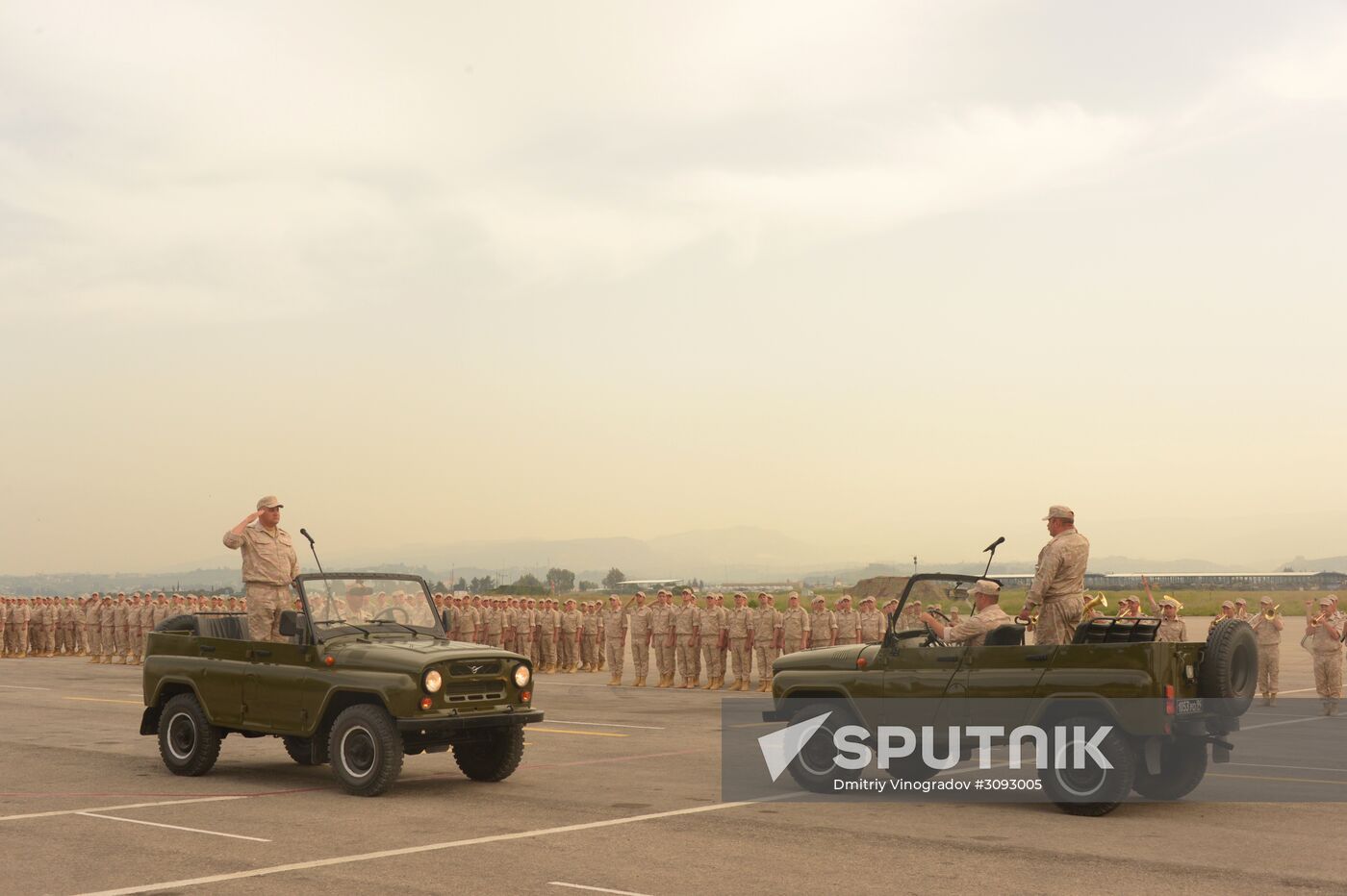 Victory Day parade rehearsal at Hmeimim air field in Syria