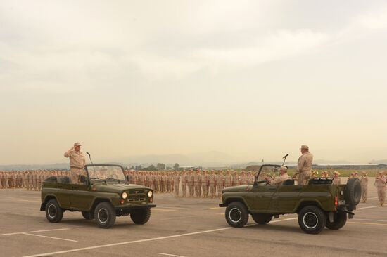 Victory Day parade rehearsal at Hmeimim air field in Syria