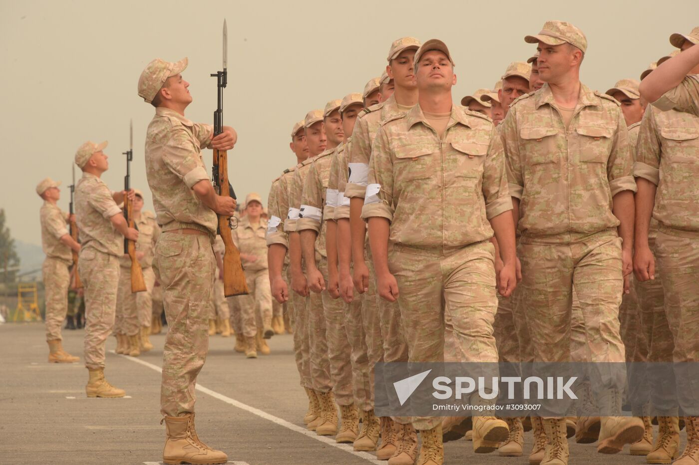 Victory Day parade rehearsal at Hmeimim air field in Syria