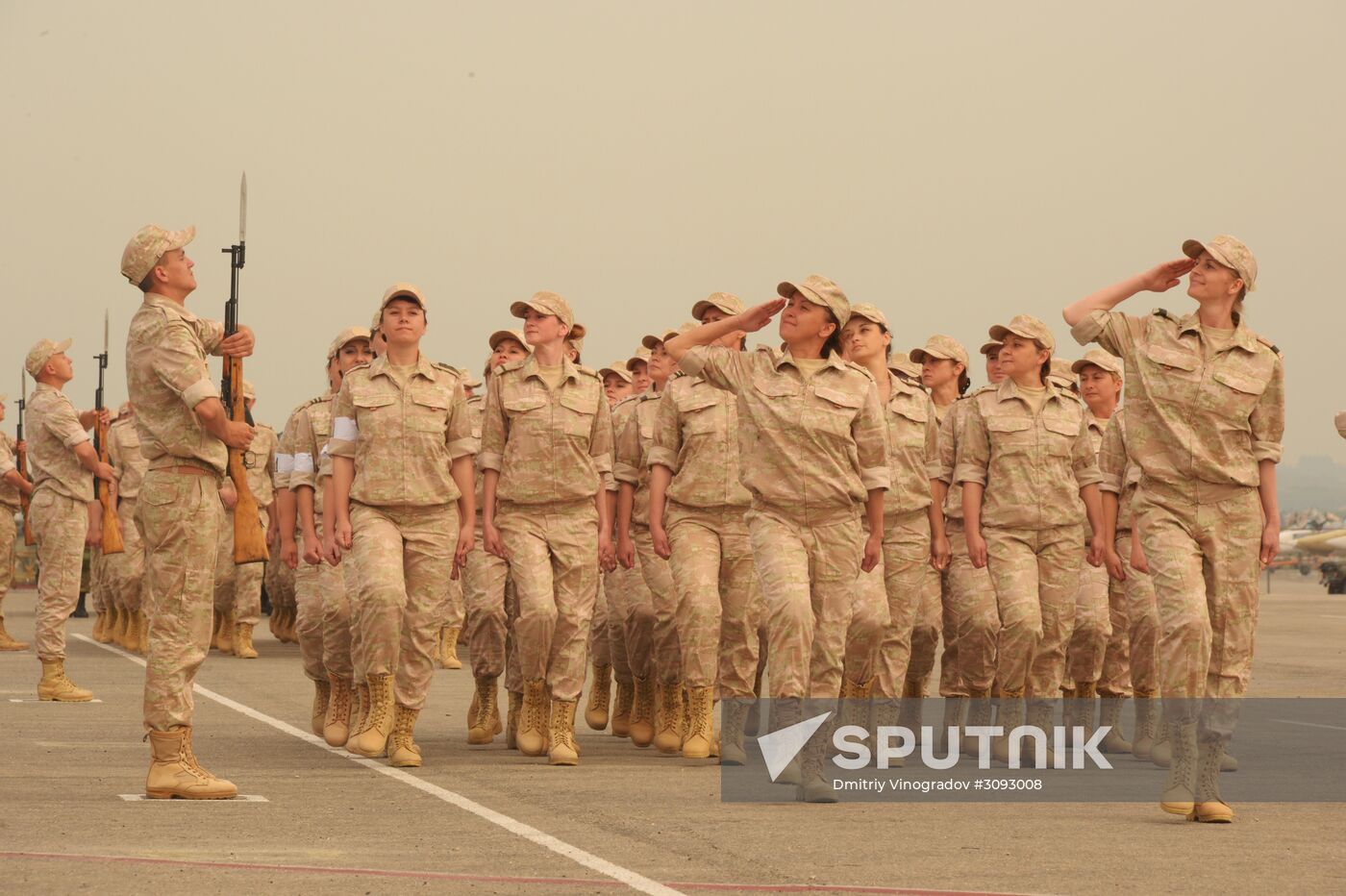 Victory Day parade rehearsal at Hmeimim air field in Syria