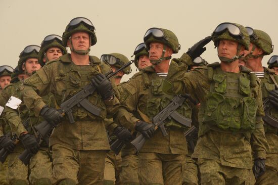 Victory Day parade rehearsal at Hmeimim air field in Syria