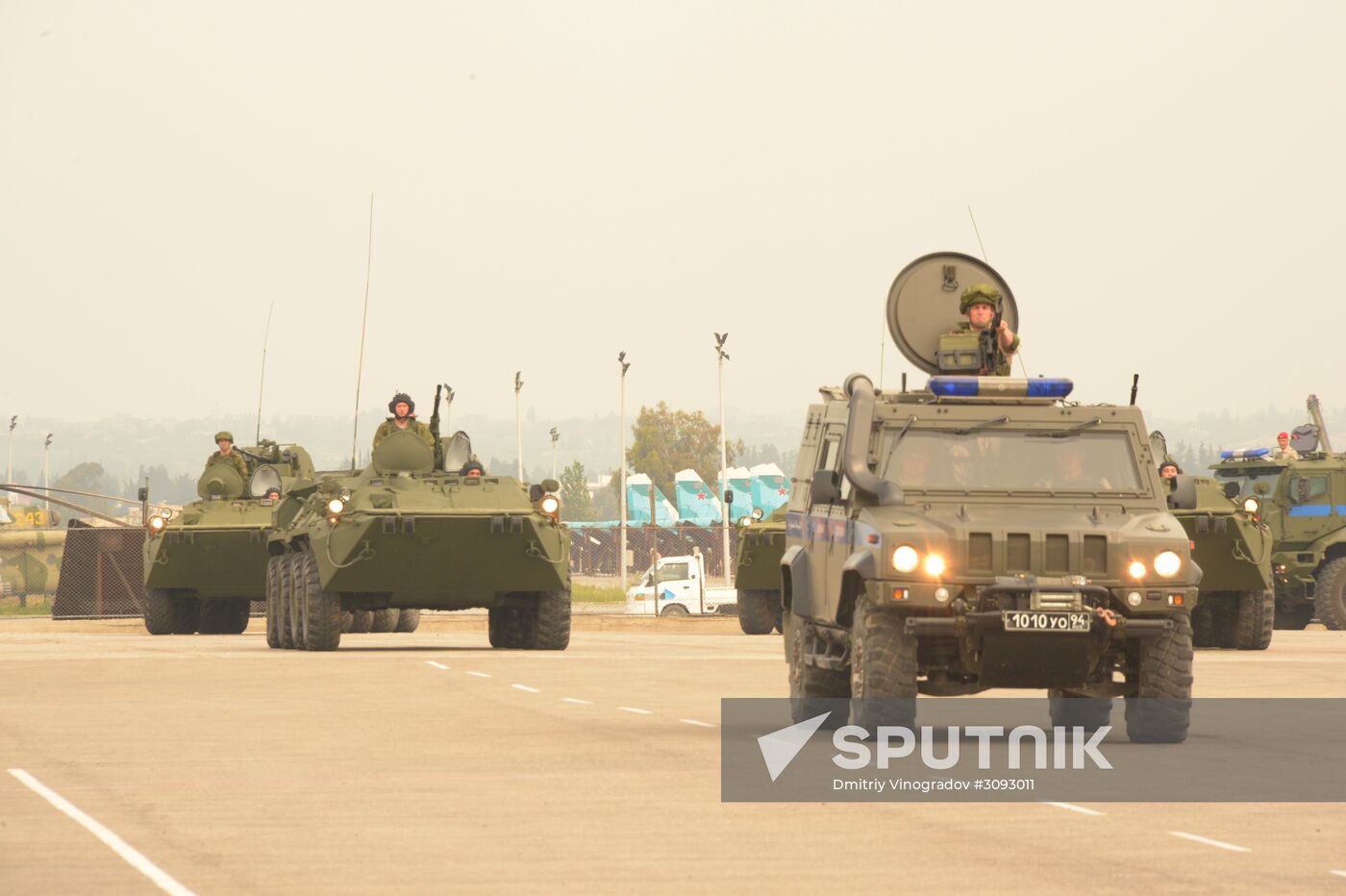 Victory Day parade rehearsal at Hmeimim air field in Syria