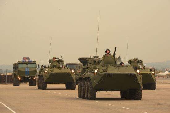 Victory Day parade rehearsal at Hmeimim air field in Syria