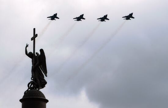 Dress rehearsal of Victory Day parade in St. Petersburg