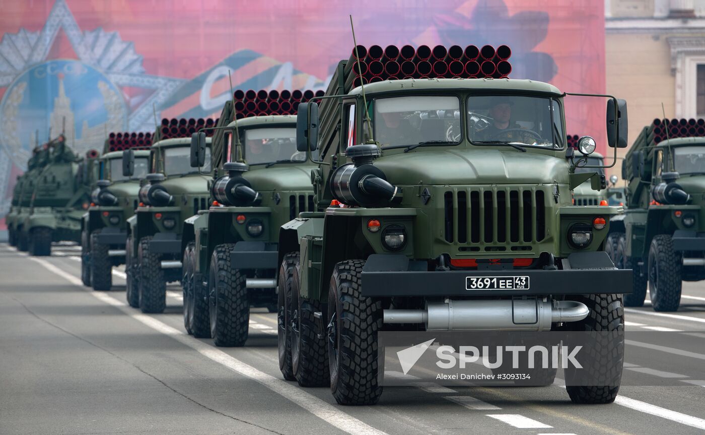 Run-through of Victory Day parade in St. Petersburg