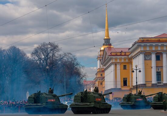 Run-through of Victory Day parade in St. Petersburg