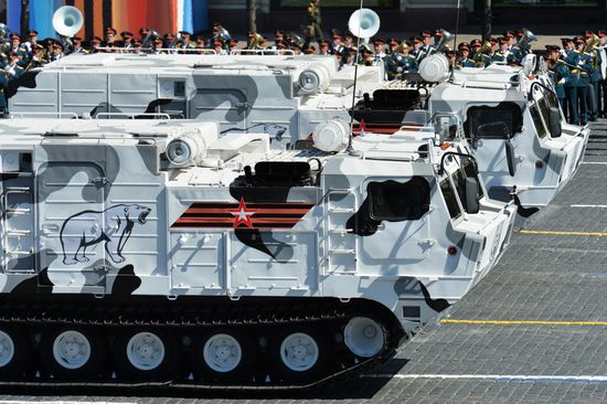 Final rehearsal of military parade marking 72nd anniversary of victory in the Great Patriotic War