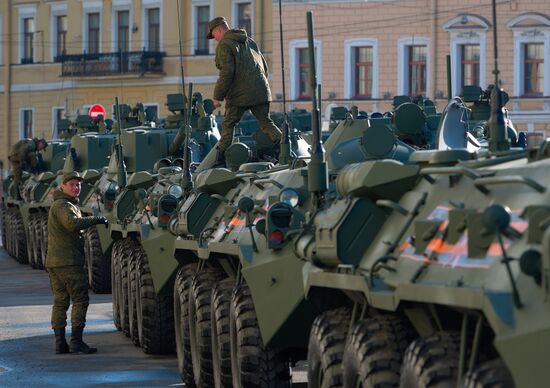 Run-through of Victory Day parade in St. Petersburg