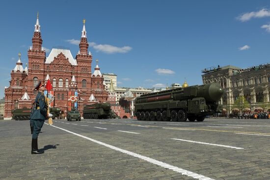 Final rehearsal of military parade marking 72nd anniversary of victory in the Great Patriotic War