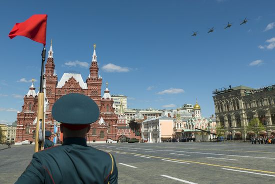 Final rehearsal of military parade marking 72nd anniversary of victory in the Great Patriotic War
