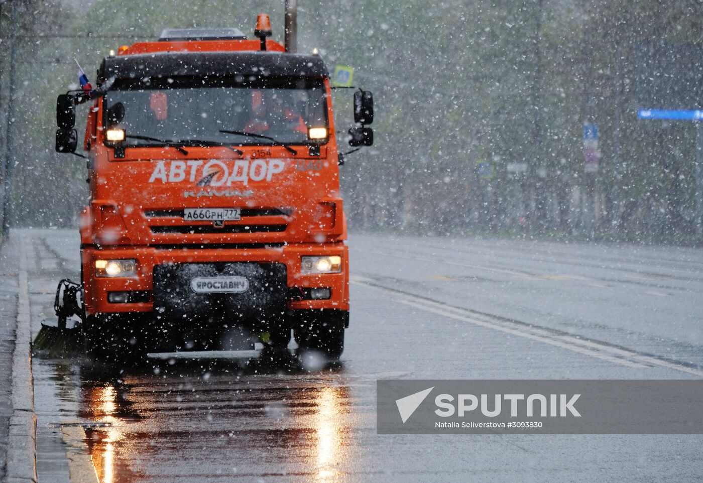 May snowfall in Moscow