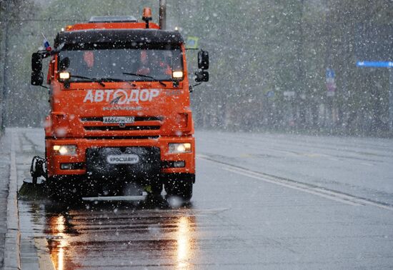 May snowfall in Moscow