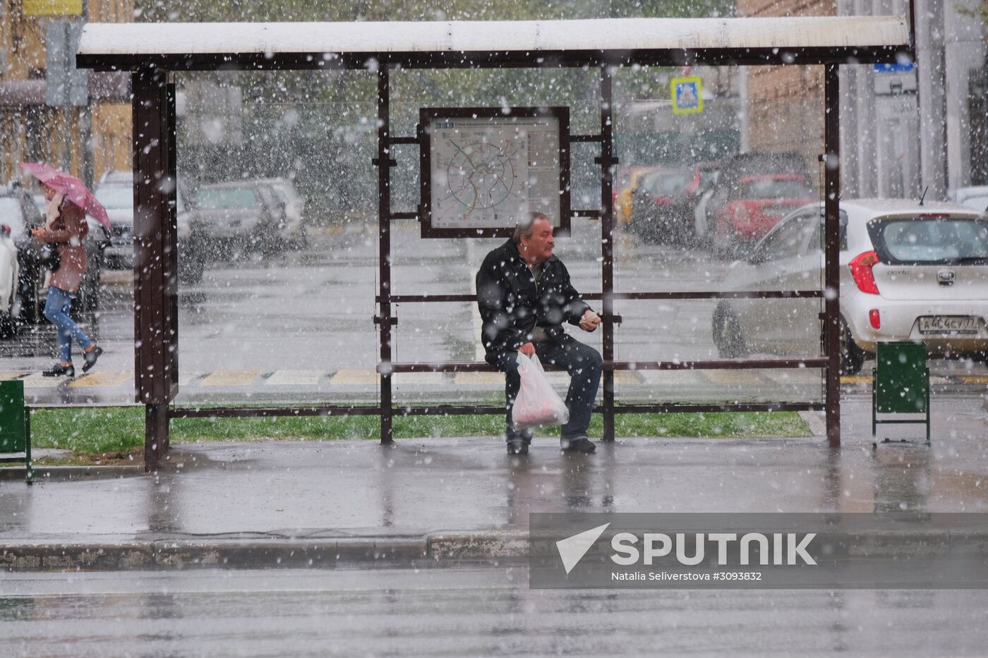 May snowfall in Moscow