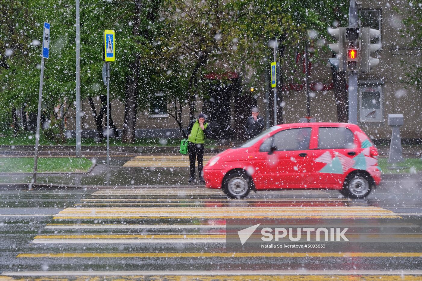 May snowfall in Moscow