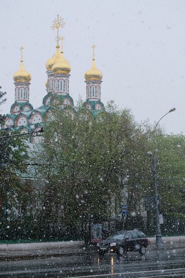 May snowfall in Moscow