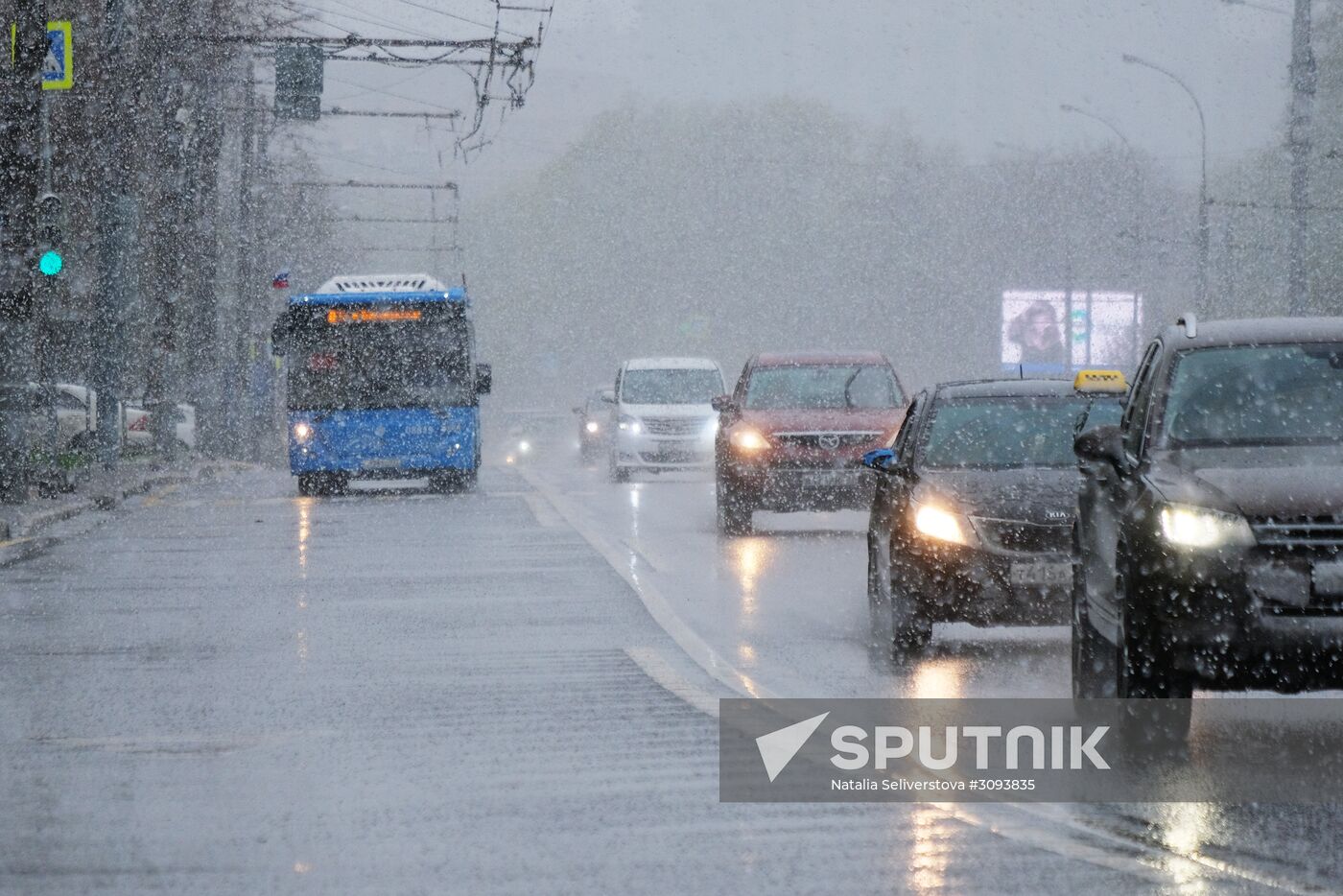 May snowfall in Moscow