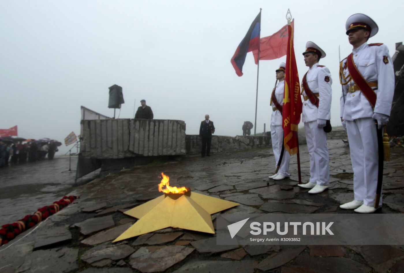 Events marking the Victory Day near Saur-Mogila, Donetsk Region