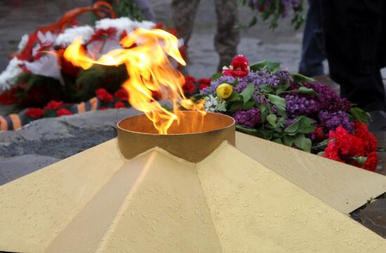 Events marking the Victory Day near Saur-Mogila, Donetsk Region