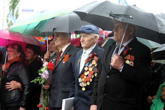 Events marking the Victory Day near Saur-Mogila, Donetsk Region