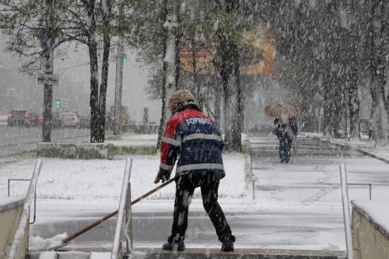 May snowfall in Moscow