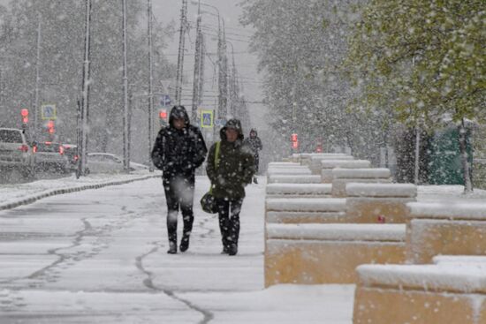 May snowfall in Moscow
