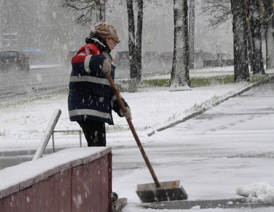 May snowfall in Moscow