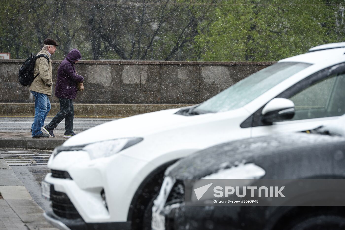 May snowfall in Moscow