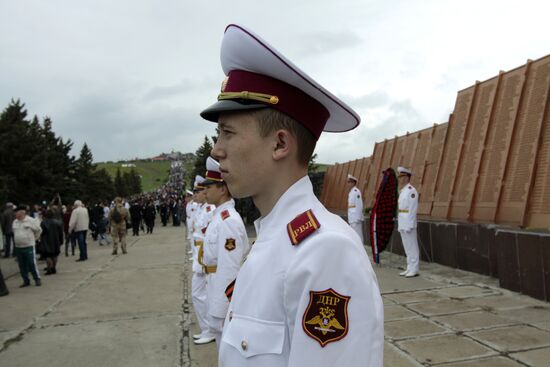 Events marking the Victory Day near Saur-Mogila, Donetsk Region