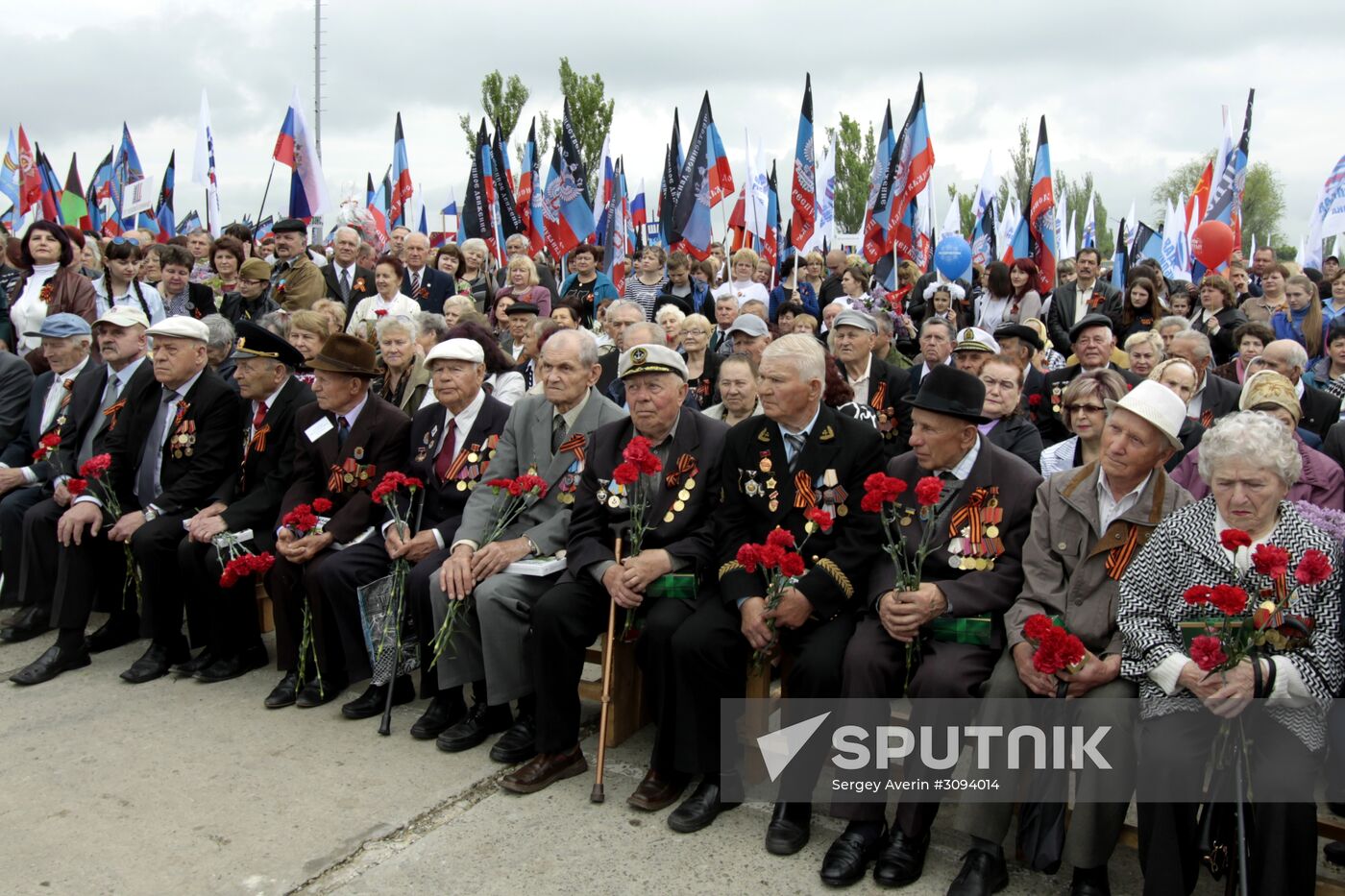 Events marking the Victory Day near Saur-Mogila, Donetsk Region