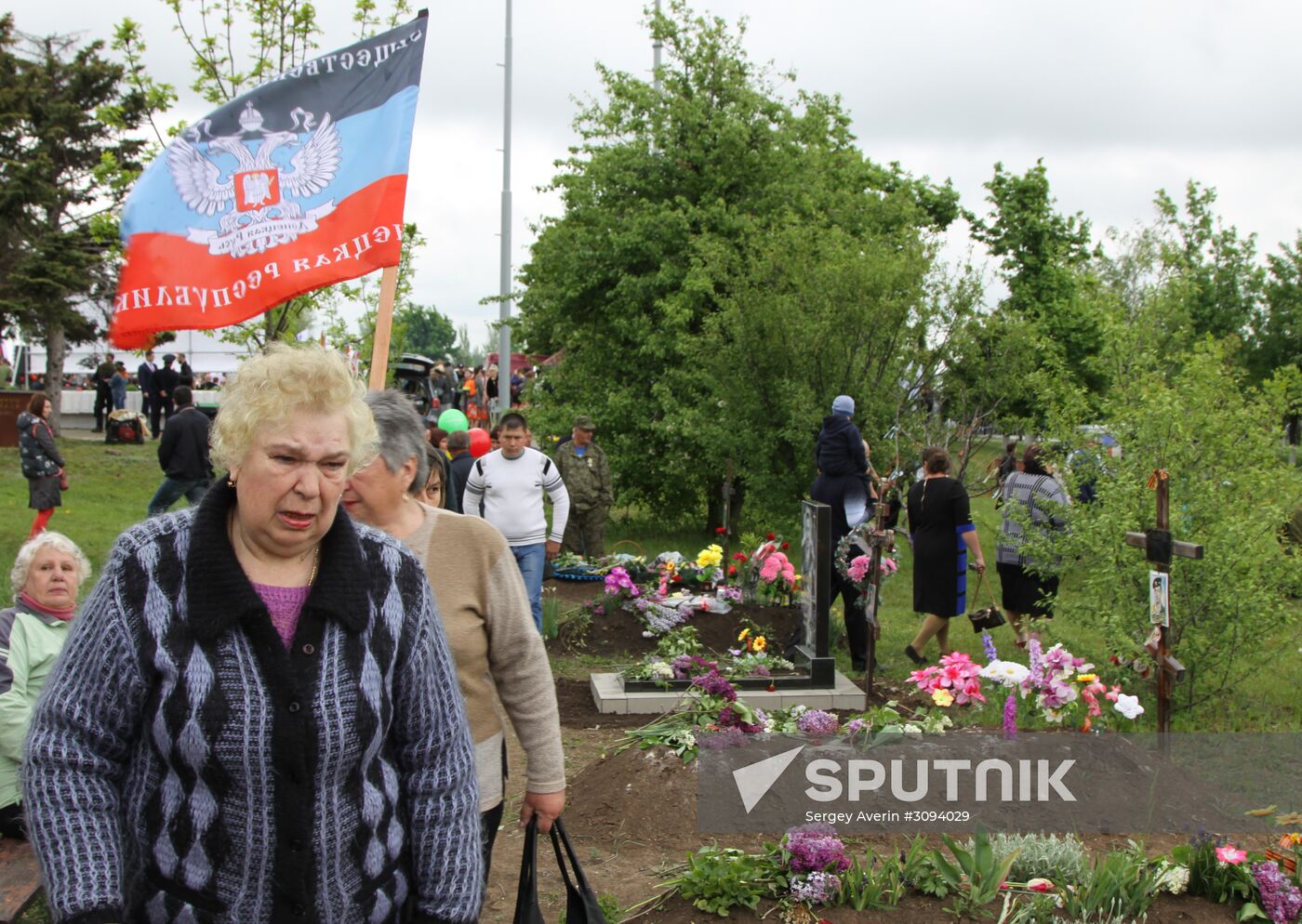 Events marking the Victory Day near Saur-Mogila, Donetsk Region