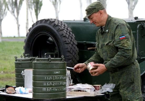 Events marking the Victory Day near Saur-Mogila, Donetsk Region