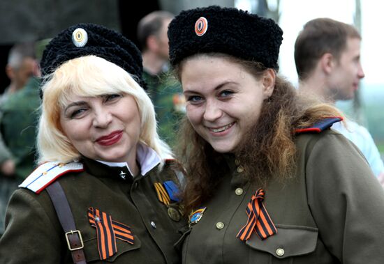 Events marking the Victory Day near Saur-Mogila, Donetsk Region