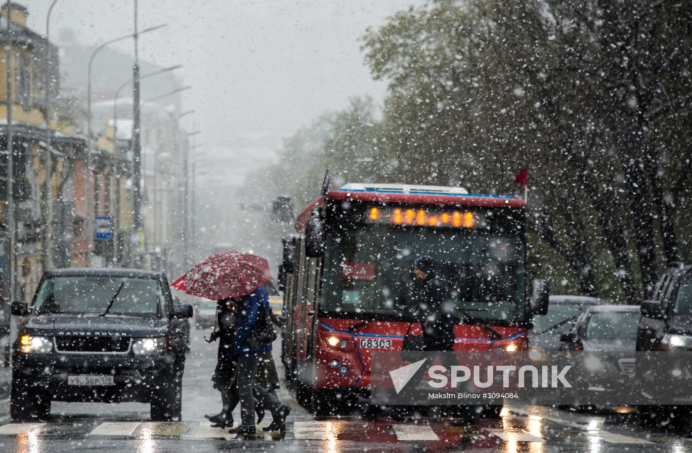 May snowfall in Moscow